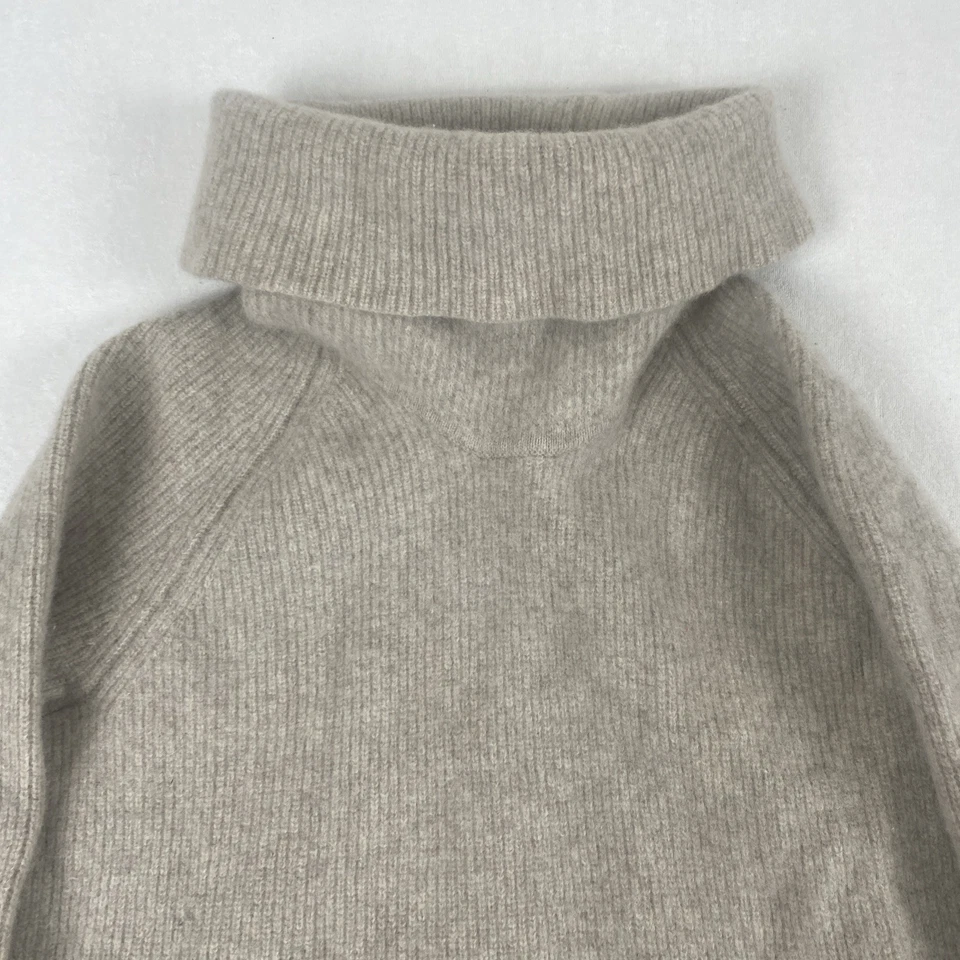 Suéter Lauren Ralph Lauren Lana Mezcla Cachemira Cuello Alto Tejido Beige Foto 3 de 4