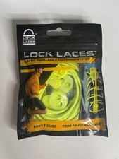 New LOCK LACES Elastic Shoelace  Fastening System Neon Yellow New Sealed NIP