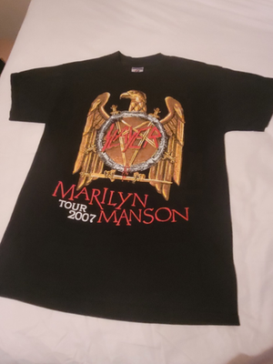 Rare Slayer Tour T-Shirt Thrash Metal Band Graphic Tee Vintage 