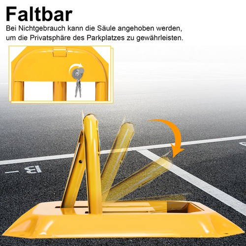 2 Set Parkplatzsperre Klappbar klappbares Barriere Absperrpfosten Abschließbar - Bild 4 von 10