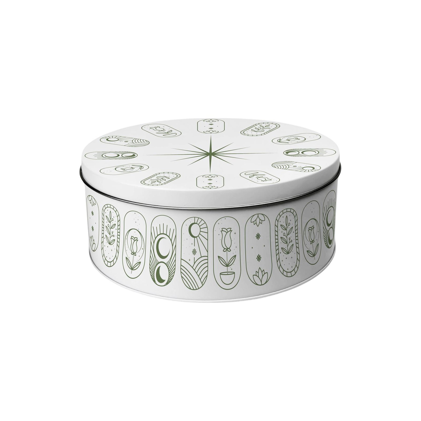 Boho Minimalism Small Cake Tin - Round Kitchen Storage Container Gift