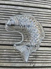 Vintage Cascade England Clear Pressed Glass Fish Shaped Jelly Mould Jell-o