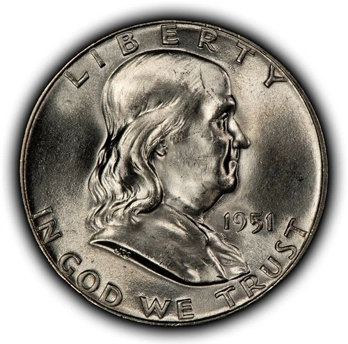 1951 50c Franklin Silver Half Dollar - BU - SKU-H3803