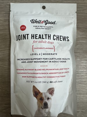 Well & good Level 2 Joint Health Chews For Adult Dogs, 60 Count, Exp 08/2026