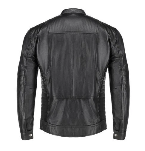 Men’s Black Café Racer Leather Jacket – 100% Genuine Leather | Vintage Biker Jkt - Image 2 of 3