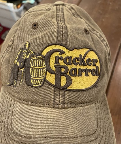 Cracker Barrel Hat - Legacy Snap Classic Dark Brown Baseball Cap VGUC Gold - Picture 2 of 10
