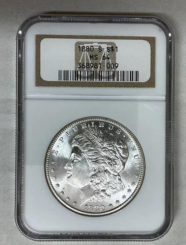 Morgan Silver Dollar  1880-S  MS64 Blast White Gem/Strong Strike