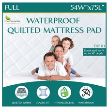 Full Size Quilted Mattress Pad - Fitted Waterproof Mattress Protector, Pillow...