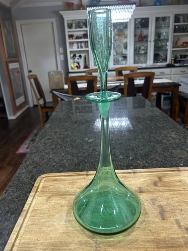 Blenko 6027 Wayne Husted Sea Green Shot Glass Decanter
