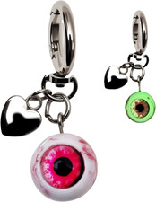 Gothic Horror Eyeball Keychain-Resin Bloodshot Eyeball with Luminous Pendant, Ha