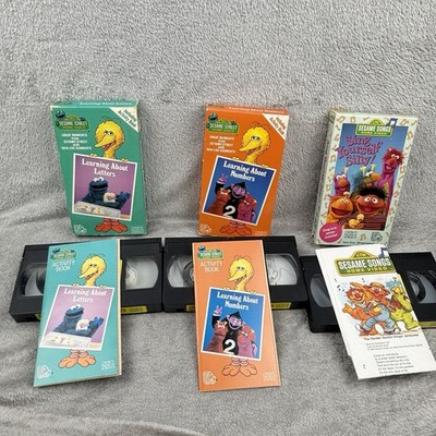 Sesame Street VHS Lot Of 3 Learn About Numbers Letters Sing Yourself Silly 90s