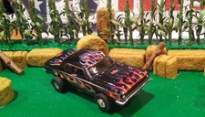 CUSTOM SLOT CAR  FORD THUNDERBOLT  FLAMED SLOT CAR  NEW / AW / TJET / HO