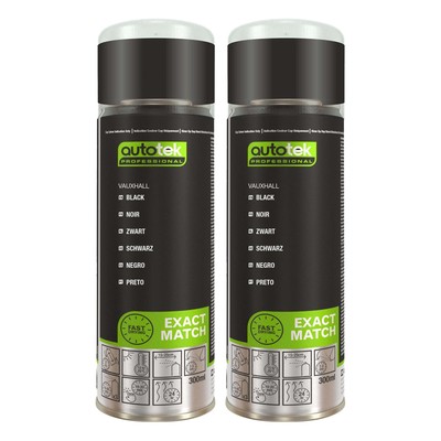2 x Autotek Vauxhall (Opel) schwarz schnelltrocknend hohe Deckkraft Aerosol-Sprühlack 300 ml