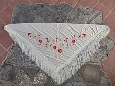 Elegant retro scarf, embroidered floral large scarf, lightweighted synthetic