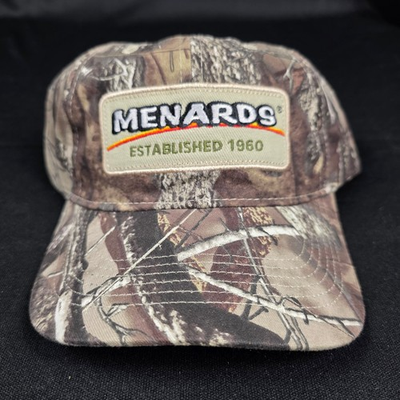 #ad Menards Baseball Cap Hat Men#x27;s Adjustable Camouflage Established 1960 Patch $20.00