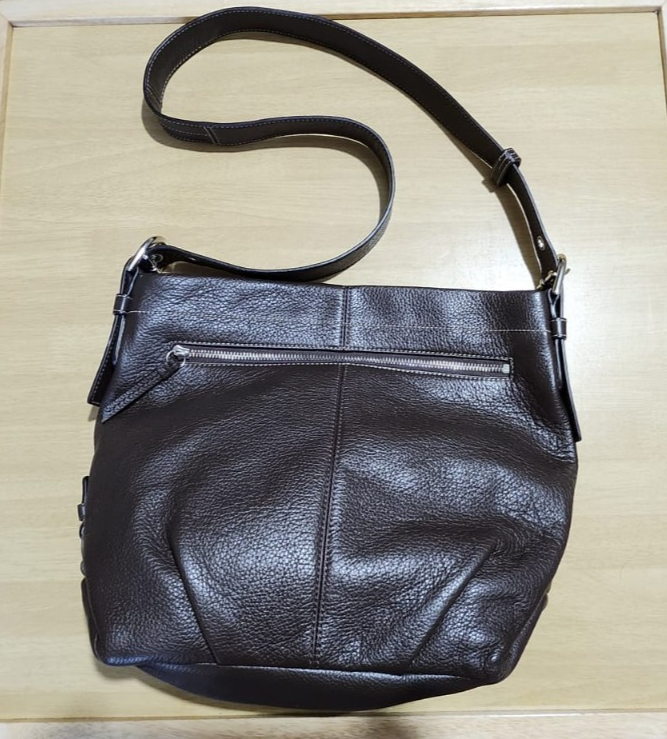 Coach - Shoulder Bag Purse F15064 Dark Brown Pebble Leather
