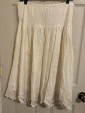 Vintage Ralph Lauren White Skirt with Eyelet Hem Size 10
