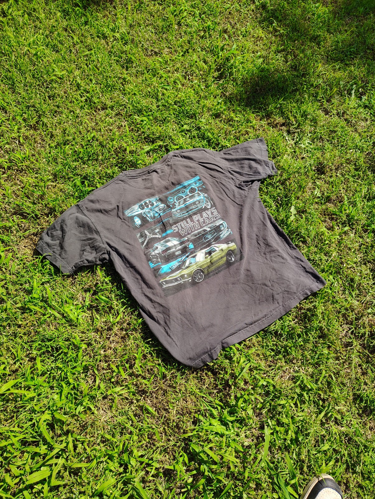 PONY T shirt Ford Mustang vintage uomo grande nera gioco ancora con auto da corsa