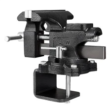 6" Bench Vise With Anvil Swivel Locking Base Table Top Clamp Heavy Duty Vice