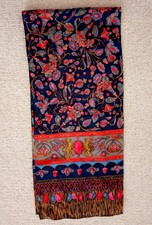 Vintage The Specialty House Inc 100 Silk Rectangle Scarf 52" By 11"