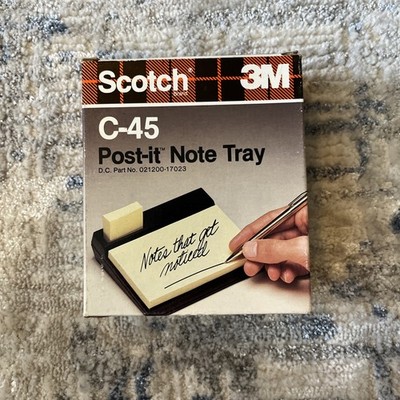 Vintage Scotch 3M Post-it Note Black Tray C-45 Desk 2 Sizes Organizer