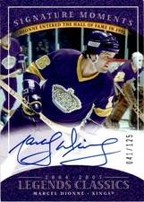 2004-05 UD Legends Classics Signature Moments Marcel Dionne Auto /125 Los