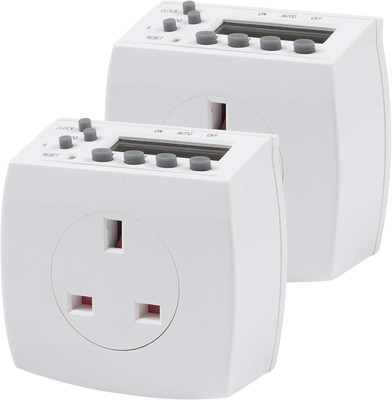 HBN 7 Tage Digitale Elektronische Zeitschaltuhr Steckdose Stecker Energiesparend 2er Pack BS5733