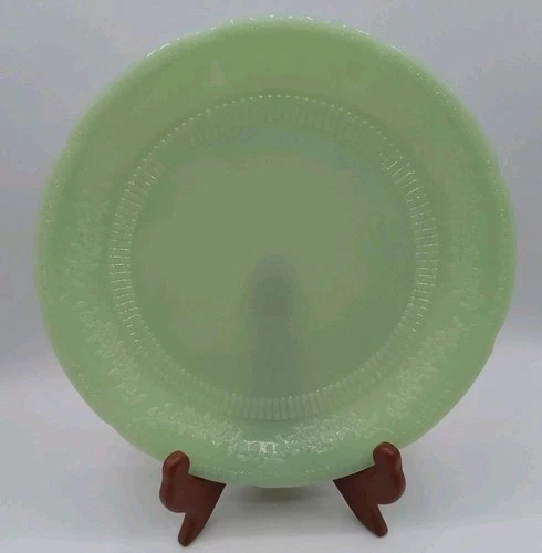 Vintage Fire King  Anchor Hocking Logo Jadeite ALICE pattern 9" Dinner Plate