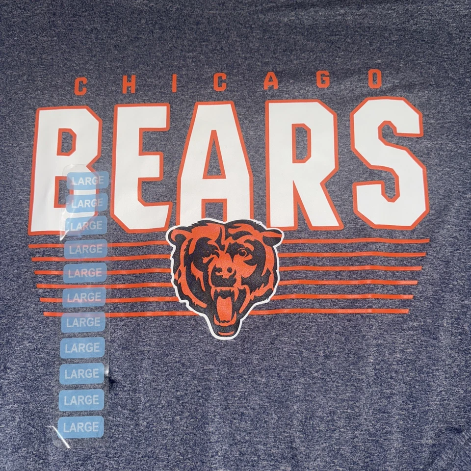 Camiseta masculina manga longa NFL Chicago Bears tamanho GG nova com etiquetas 100% leve - Imagem 4 de 4