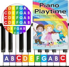 QMG Rainbow Color Piano and Keyboard Sticker and Kids Piano Learning Book Easy t