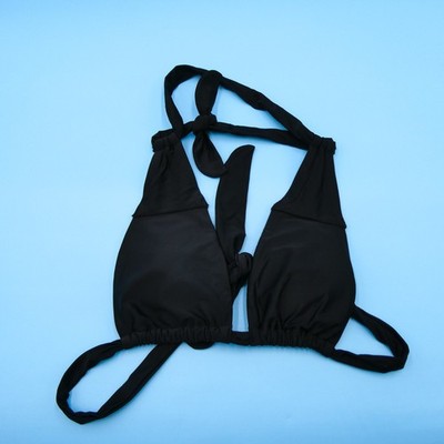 Black Cross Cross Tie Bikini Top Daiquiri Cross Front Bandeau Top