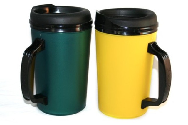 Lot De 2 Tasses Isolées ThermoServ 20 Oz (590ml) - Bleue Et Rouge - Isolant Mousse, Micro-ondable