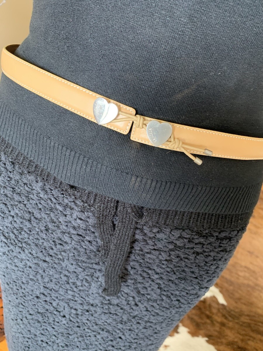 NWOT Moschino Belt Silver doubleHeart buckles/logo SOLD Moschino black patent belt with silver heart buckle  main image 2
