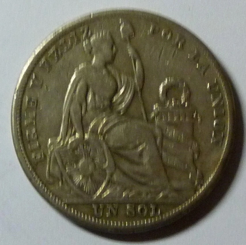 PERÚ 1926 - SOL - LIBERTAD SENTADA - EE. UU. COMO NUEVO - CORONA DE PLATA 1/2 OZ - ALTA CALIDAD Foto 3 de 4