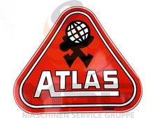 0376241 Atlas Aufkleber Weltkugel Aufkleber, Radlader,Bagger 305x275mm