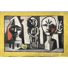 Frederick Childs - Modernist Still Life with Statues, Signed (1951, OOC)/Picasso