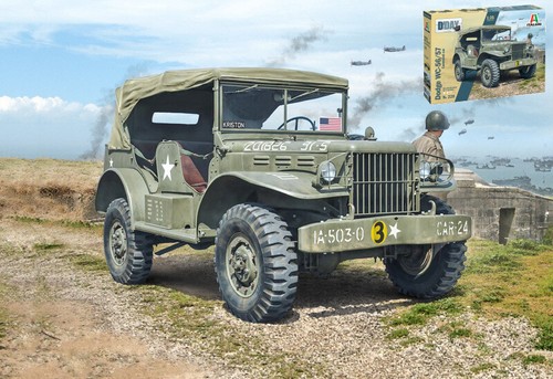 KIT MODELLINO MILITARE STATICO ITALERI AUTO DODGE WC56 COMMAND CAR 1:35 - Foto 2 di 4
