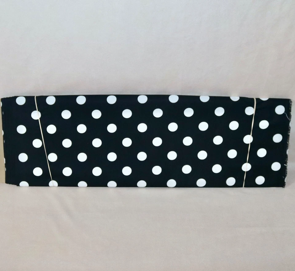 Black& White Polka Dots Cotton Fabric 1/4 Yard 9” X 44” Brand New - Image 3 of 4