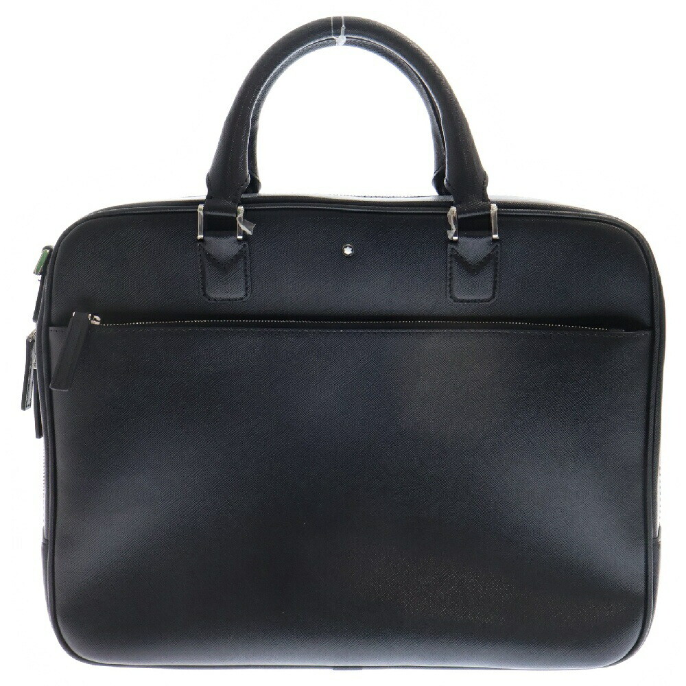 Men's Montblanc Meisterstuck Briefcase Tote Black Leather
