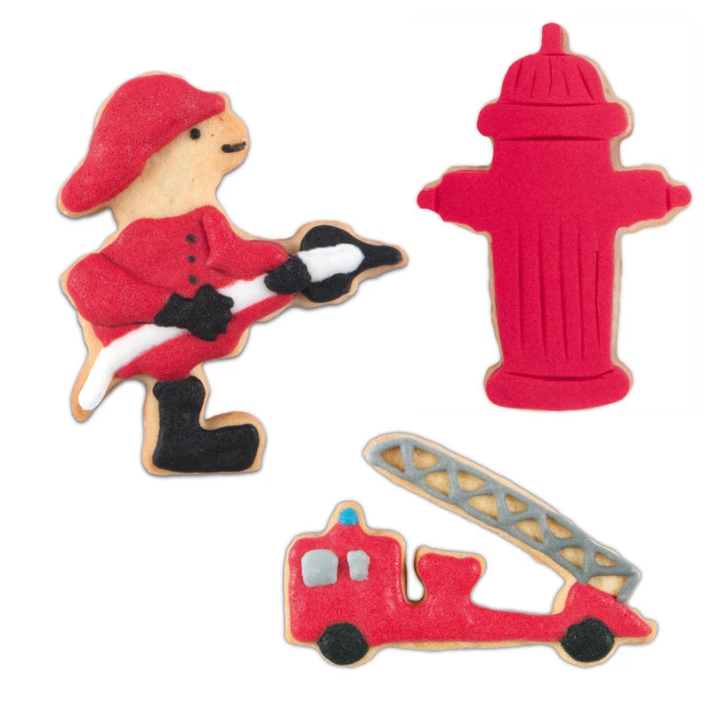 Ausstechformen Set Feuerwehr - Feuerwehrauto, Feuerwehrmann, Hydrant - Bild 2 von 2