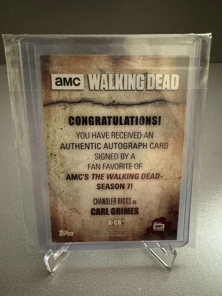 Topps The Walking Dead Season 7 Chandler Riggs (Carl) Autograph Card 29/50 - Image 2 of 2