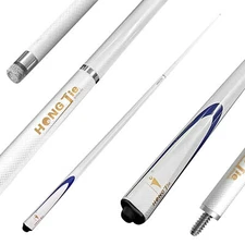 57" 1/2 Jointed Billiard Pool Cue Sticks Carbon Fiber Snooker Cue Kit with Case