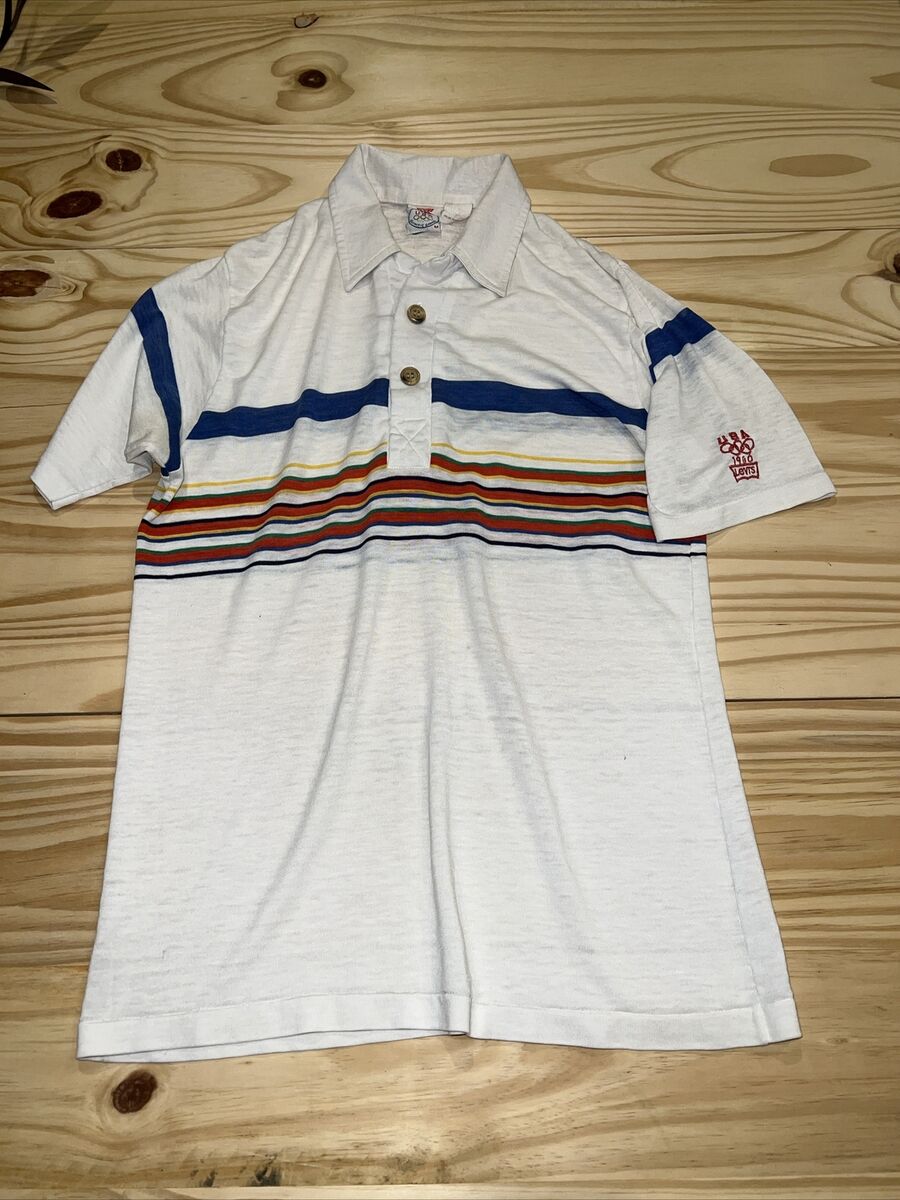 Vintage LEVIS x 1980 USA Olympic Games Polo Shirt M White Vintage LEVIS x 1980 USA Olympic Games Polo Shirt M White