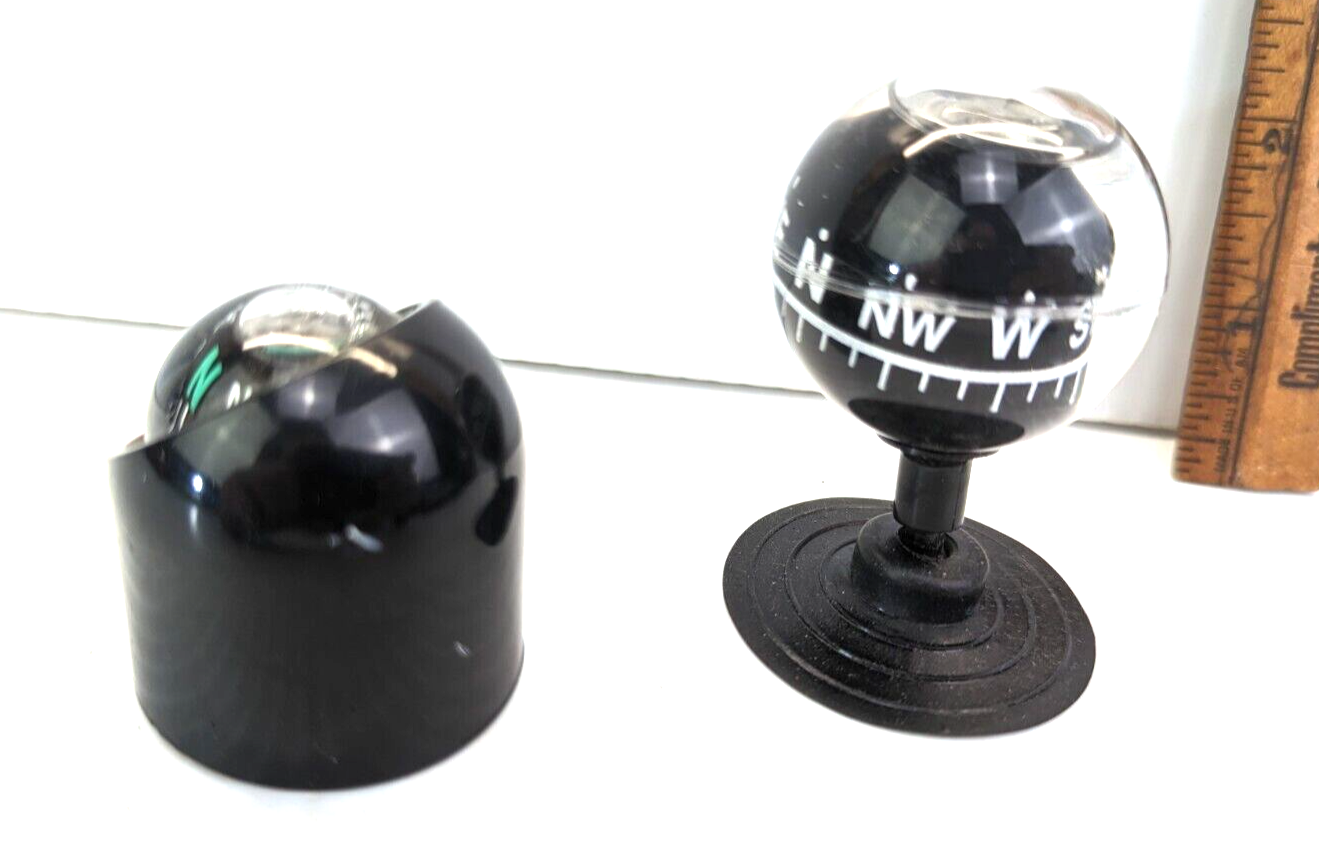 2 Auto/Boat Dash Mount Compass Floating Ball Compass Flat base and Suction Base - Photo 4 sur 5