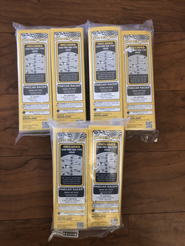 Lot of 6 Basic Pinecar  Racer  Pine Car Derby Basic Kit P370 NIP