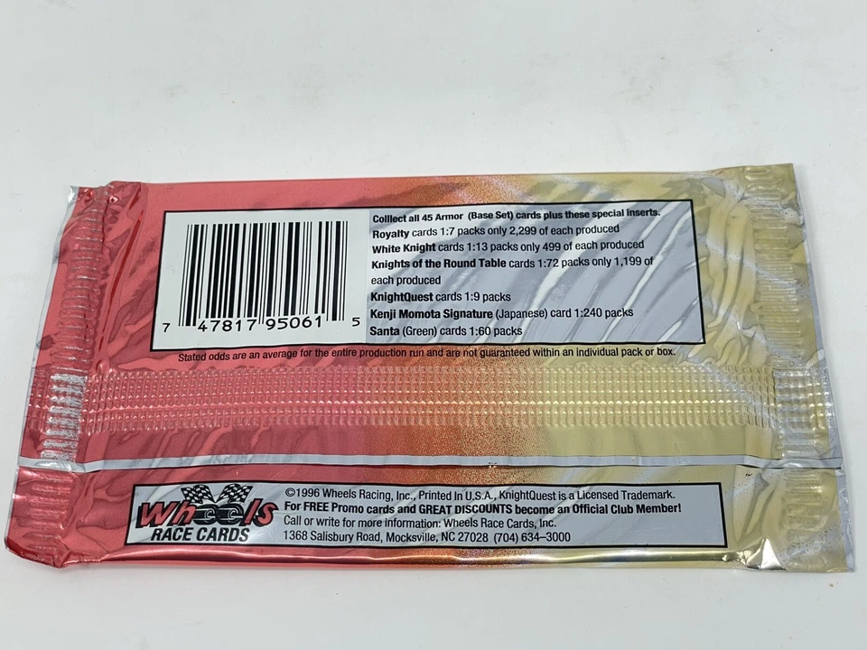 1996 Knight Quest Race Card NASCAR Sealed (8 Pack ) 4 Card Each - Image 3 of 3