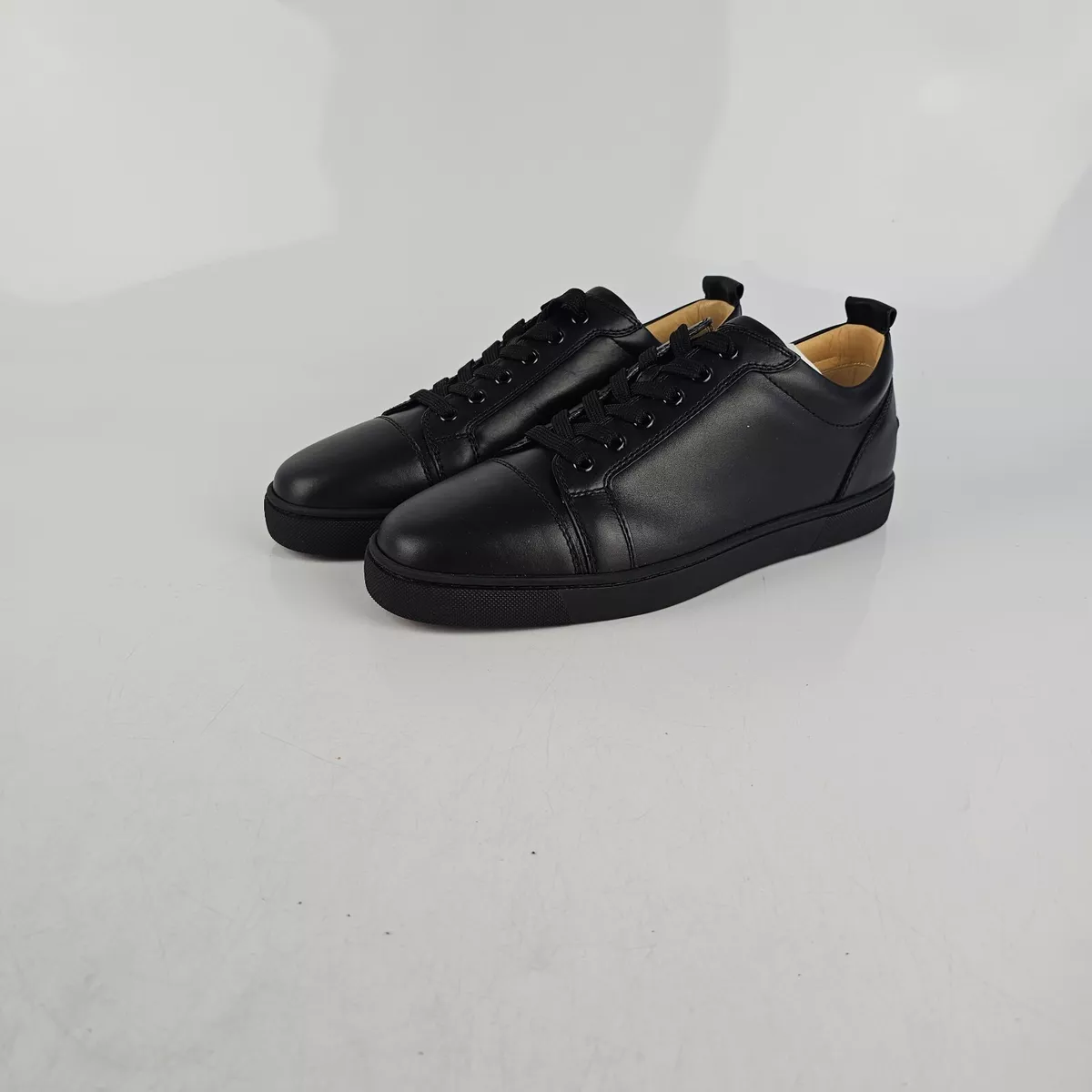 Christian Louboutin Louis Junior Flat Calf Black Sneakers New 43