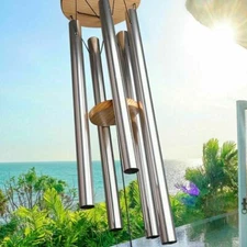 Wind Chimes Large Deep Tone Chapel Bells 6 Tubes Outdoor Garden Home Decor 65cm