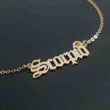 Scorpio Necklace With Birthstone Zodiac sign Pendant Astrology Scorpio Horoscope