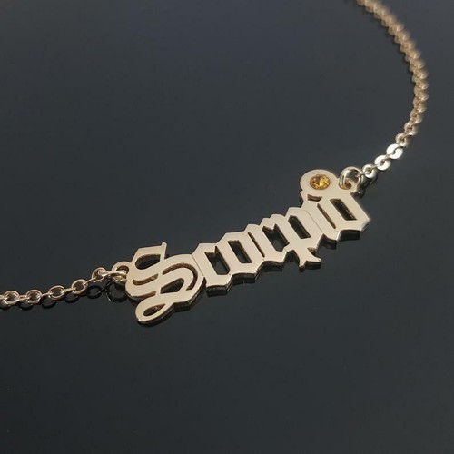 Scorpio Necklace With Birthstone Zodiac 